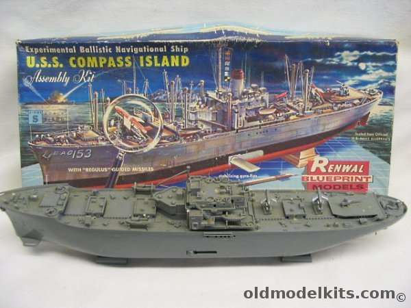 Renwal 1/500 USS Compass Island Experimental Ballistic Navigational Ship, S606-100 plastic model kit